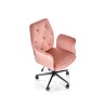 Scaun birou Halmar Tulip, inaltime reglabila 90-100cm, stil glamour, functie blocare, textil, functie balansare, catifea, roz