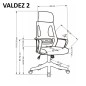 Scaun ergonomic de birou Halmar Valdez 2, inaltime si tetiera reglabile, baza metal, functie blocare, mesh, negru