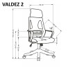 Scaun birou ergonomic Halmar Valdez 2, inaltime reglabila 116-124cm, tetiera reglabila, plasa/textil, negru