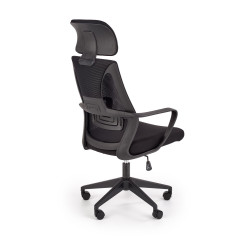 Scaun birou ergonomic Halmar Valdez, inaltime reglabila 116-122cm, tetiera reglabila, plasa/textil, negru