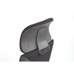 Scaun birou ergonomic Halmar Valdez, inaltime reglabila 116-122cm, tetiera reglabila, plasa/textil, negru