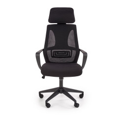 Scaun birou ergonomic Halmar Valdez, inaltime reglabila 116-122cm, tetiera reglabila, plasa/textil, negru