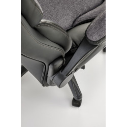Scaun birou Halmar Valerio, inaltime reglabila 120-128cm, functie blocare, textil, functie balansare, textil/piele, negru/gri