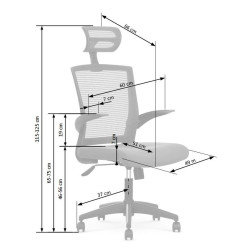 Scaun birou ergonomic Halmar Valor, inaltime reglabila 115-125cm, functie blocare, functie balansare, plasa/textil, negru/gri