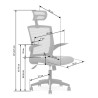 Scaun birou ergonomic Halmar Valor, inaltime reglabila 115-125cm, functie blocare, functie balansare, plasa/textil, negru/gri
