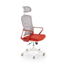 Scaun birou ergonomic Halmar Vesuvio 2, inaltime reglabila 115-121cm, tetiera reglabila, plasa/textil, rosu/alb