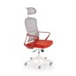 Scaun ergonomic de birou, inaltime 115-121 cm, baza PP, tetiera reglabila, functie blocare, functie balansare, rosu/alb Scaun ergonomic de birou, inaltime 115-121 cm, baza PP, tetiera reglabila, functie blocare, functie balansare, rosu/alb