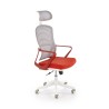 Scaun birou ergonomic Halmar Vesuvio 2, inaltime reglabila 115-121cm, tetiera reglabila, plasa/textil, rosu/alb