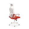 Scaun birou ergonomic Halmar Vesuvio 2, inaltime reglabila 115-121cm, tetiera reglabila, plasa/textil, rosu/alb