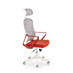 Scaun birou ergonomic Halmar Vesuvio 2, inaltime reglabila 115-121cm, tetiera reglabila, plasa/textil, rosu/alb