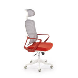 Scaun birou ergonomic Halmar Vesuvio 2, inaltime reglabila 115-121cm, tetiera reglabila, plasa/textil, rosu/alb