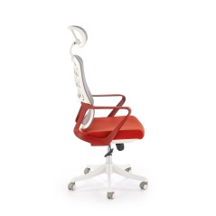 Scaun birou ergonomic Halmar Vesuvio 2, inaltime reglabila 115-121cm, tetiera reglabila, plasa/textil, rosu/alb