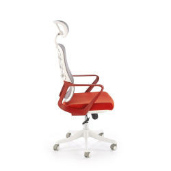 Scaun birou ergonomic Halmar Vesuvio 2, inaltime reglabila 115-121cm, tetiera reglabila, plasa/textil, rosu/alb