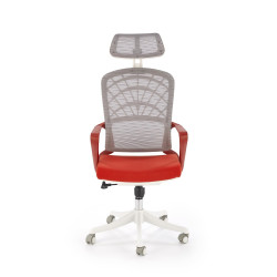 Scaun birou ergonomic Halmar Vesuvio 2, inaltime reglabila 115-121cm, tetiera reglabila, plasa/textil, rosu/alb
