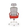 Scaun birou ergonomic Halmar Vesuvio 2, inaltime reglabila 115-121cm, tetiera reglabila, plasa/textil, rosu/alb