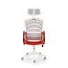 Scaun birou ergonomic Halmar Vesuvio 2, inaltime reglabila 115-121cm, tetiera reglabila, plasa/textil, rosu/alb