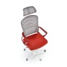 Scaun birou ergonomic Halmar Vesuvio 2, inaltime reglabila 115-121cm, tetiera reglabila, plasa/textil, rosu/alb