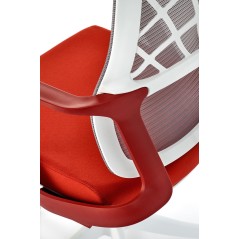 Scaun birou ergonomic Halmar Vesuvio 2, inaltime reglabila 115-121cm, tetiera reglabila, plasa/textil, rosu/alb