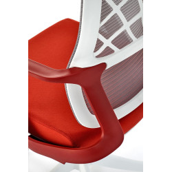 Scaun birou ergonomic Halmar Vesuvio 2, inaltime reglabila 115-121cm, tetiera reglabila, plasa/textil, rosu/alb