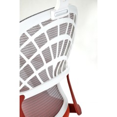 Scaun birou ergonomic Halmar Vesuvio 2, inaltime reglabila 115-121cm, tetiera reglabila, plasa/textil, rosu/alb