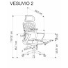 Scaun birou ergonomic Halmar Vesuvio 2, inaltime reglabila 115-121cm, tetiera reglabila, plasa/textil, rosu/alb