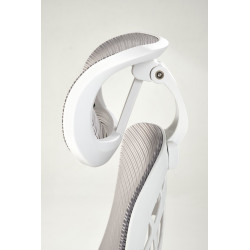 Scaun birou ergonomic Halmar Vesuvio 2, reglabil 115-121cm, stil scandinav, tetiera reglabila, plasa/textil, gri/alb