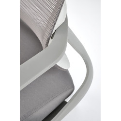 Scaun birou ergonomic Halmar Vesuvio 2, reglabil 115-121cm, stil scandinav, tetiera reglabila, plasa/textil, gri/alb