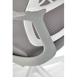 Scaun birou ergonomic Halmar Vesuvio 2, reglabil 115-121cm, stil scandinav, tetiera reglabila, plasa/textil, gri/alb
