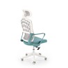 Scaun birou ergonomic Halmar Vesuvio 2, reglabil 115-121cm, stil scandinav, tetiera reglabila, plasa/textil, verde/alb