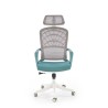 Scaun birou ergonomic Halmar Vesuvio 2, reglabil 115-121cm, stil scandinav, tetiera reglabila, plasa/textil, verde/alb