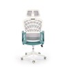 Scaun birou ergonomic Halmar Vesuvio 2, reglabil 115-121cm, stil scandinav, tetiera reglabila, plasa/textil, verde/alb