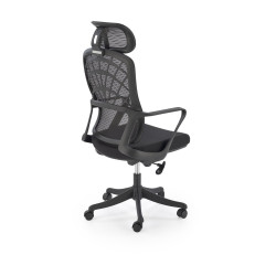 Scaun birou ergonomic Halmar Vesuvio, inaltime reglabila 115-121cm, tetiera reglabila, plasa/textil, negru