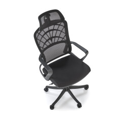 Scaun birou ergonomic Halmar Vesuvio, inaltime reglabila 115-121cm, tetiera reglabila, plasa/textil, negru