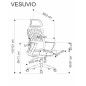 Scaun ergonomic de birou, inaltime 115-121 cm, baza polipropilena, tetiera reglabila, functie blocare/balansare, mesh Scaun ergonomic de birou, inaltime 115-121 cm, baza polipropilena, tetiera reglabila, functie blocare/balansare, mesh