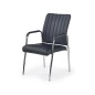 Scaun de birou Halmar Vigor, design modern, baza metalica, 53x58x92x46cm, piele, negru