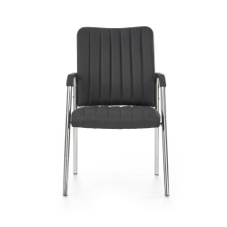Scaun birou Halmar Vigor, stil modern, baza metal, 53x58x92x46cm, piele, negru