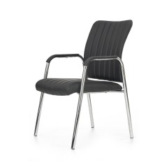 Scaun birou Halmar Vigor, stil modern, baza metal, 53x58x92x46cm, piele, negru