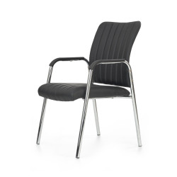 Scaun birou Halmar Vigor, stil modern, baza metal, 53x58x92x46cm, piele, negru