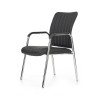 Scaun birou Halmar Vigor, stil modern, baza metal, 53x58x92x46cm, piele, negru
