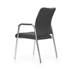 Scaun birou Halmar Vigor, stil modern, baza metal, 53x58x92x46cm, piele, negru