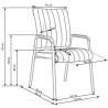 Scaun birou Halmar Vigor, stil modern, baza metal, 53x58x92x46cm, piele, negru