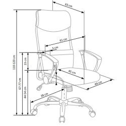 Scaun birou ergonomic Halmar Vire 2, inaltime reglabila 110-120cm, plasa/textil, negru/gri