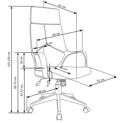 Scaun birou Halmar Voyager, inaltime reglabila 115-125cm, functie blocare, functie balansare, textil, albastru