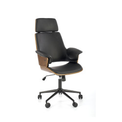 Scaun birou Halmar Weber, inaltime reglabila 112-122cm, functie blocare, functie balansare, piele, negru/maro