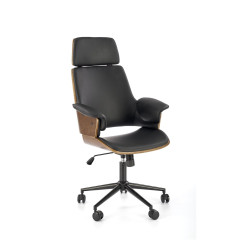 Scaun birou Halmar Weber, inaltime reglabila 112-122cm, functie blocare, functie balansare, piele, negru/maro