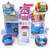 Casuta de papusi, pliabila, familie de papusi, 6 camere, mobilier si accesorii