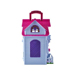 Casuta de papusi, pliabila, familie de papusi, 6 camere, mobilier si accesorii