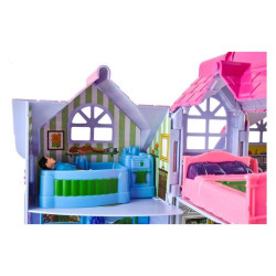 Casuta de papusi, pliabila, familie de papusi, 6 camere, mobilier si accesorii