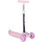 Trotineta copii, 3 roti LED multicolor, inaltime ajustabila, pliabila, roz, RESIGILAT