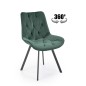 Scaun living Ralph, catifea verde, rotativ 360 grade, stil modern, inaltime 86 cm